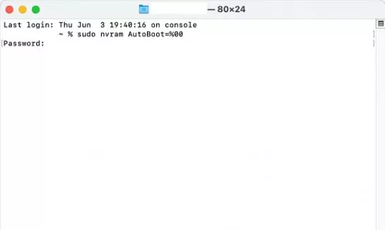 Inserindo comando no Terminal do MacBook