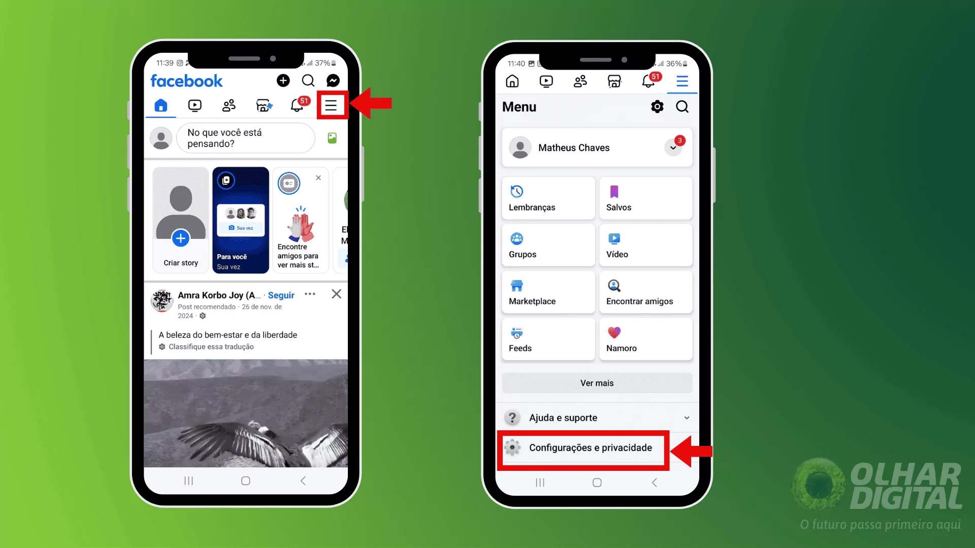 Passo 1 para limitar comentários em postagens no Facebook