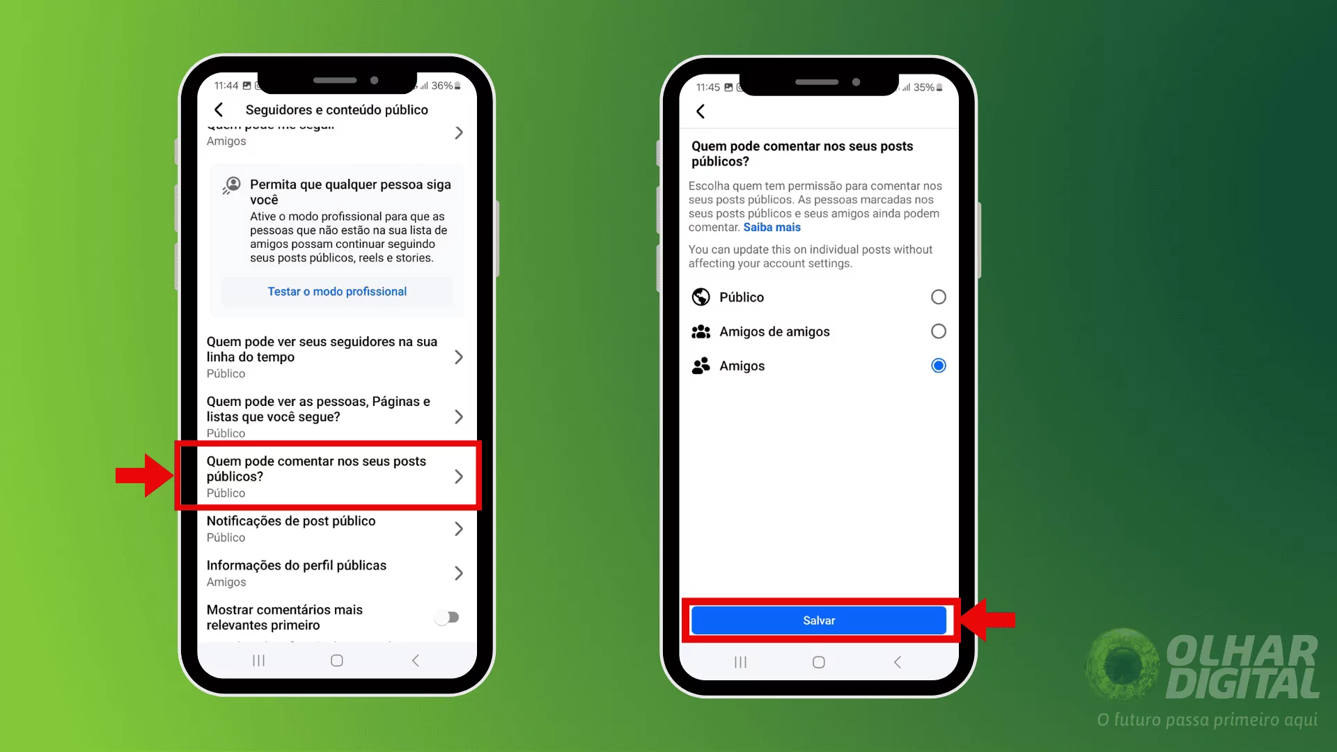Passo 3 para limitar comentários no Facebook