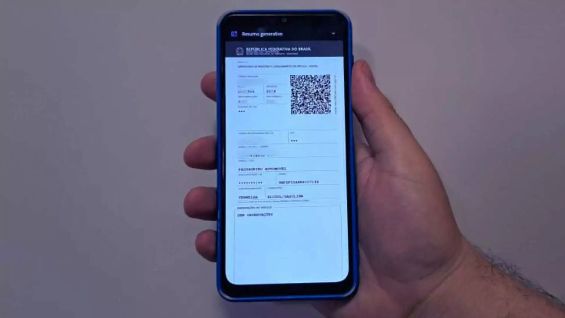 Como obter o CRLV-e no seu celular ou computador Guia Região dos Lagos 14 Documento CRLV-e acessado no celular