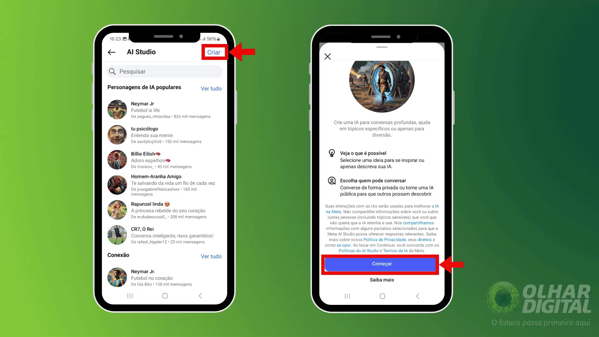 Terceiro passo para criar uma IA utilizando Meta AI Studio