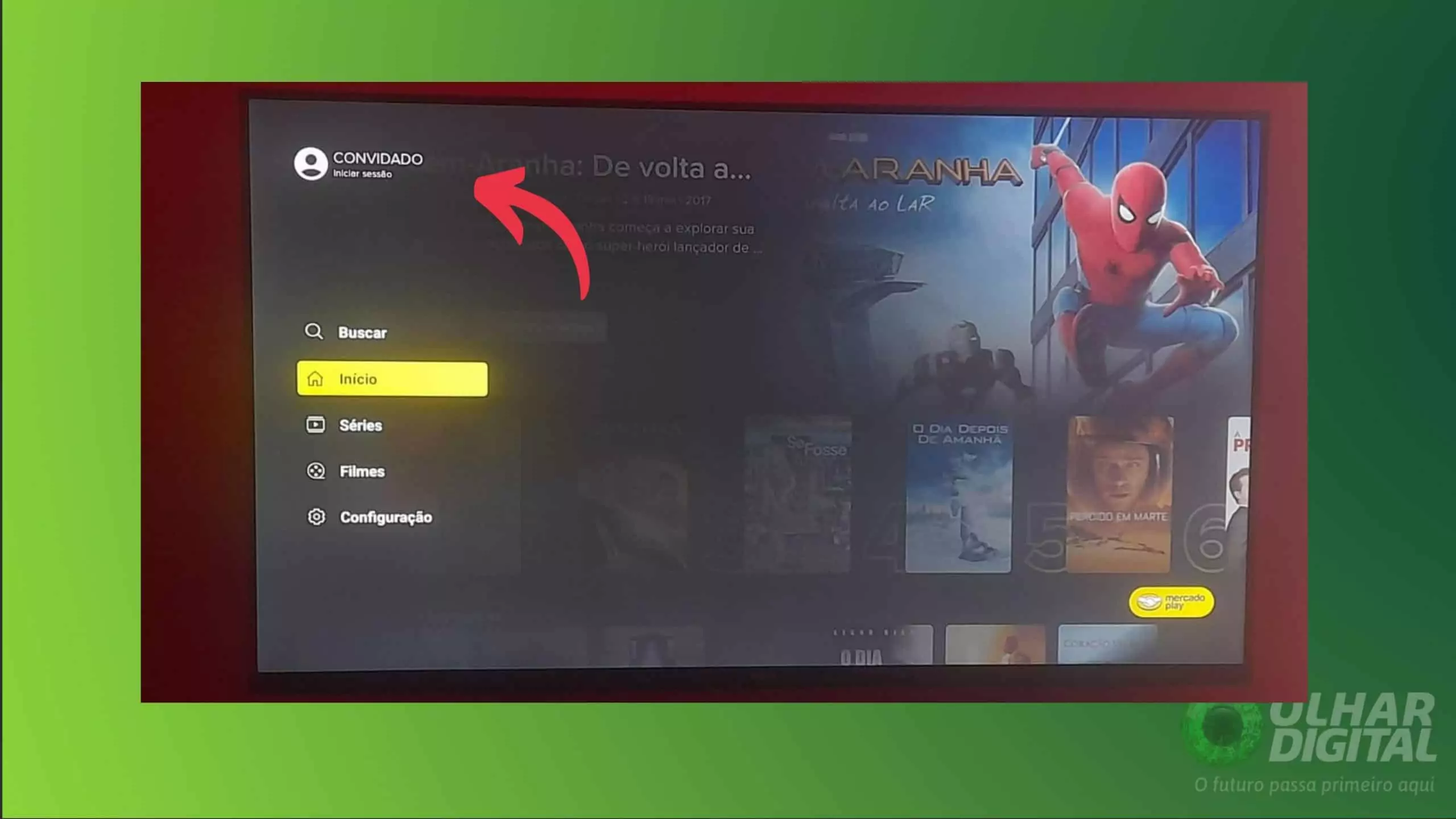 Configuração do perfil no aplicativo Mercado Play