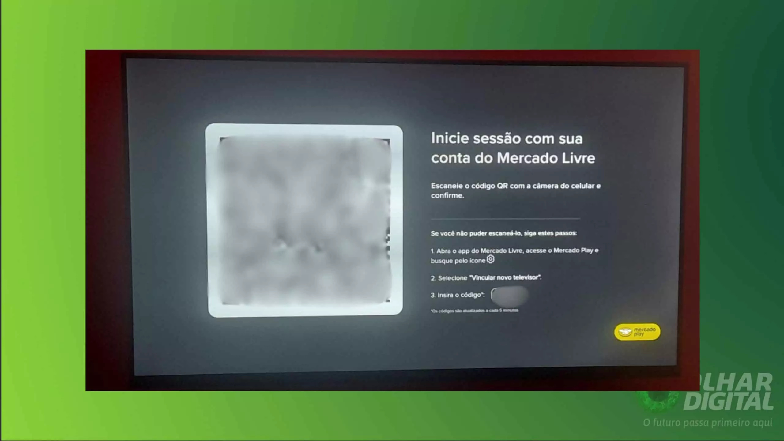 Exemplo de QR Code para login no Mercado Play