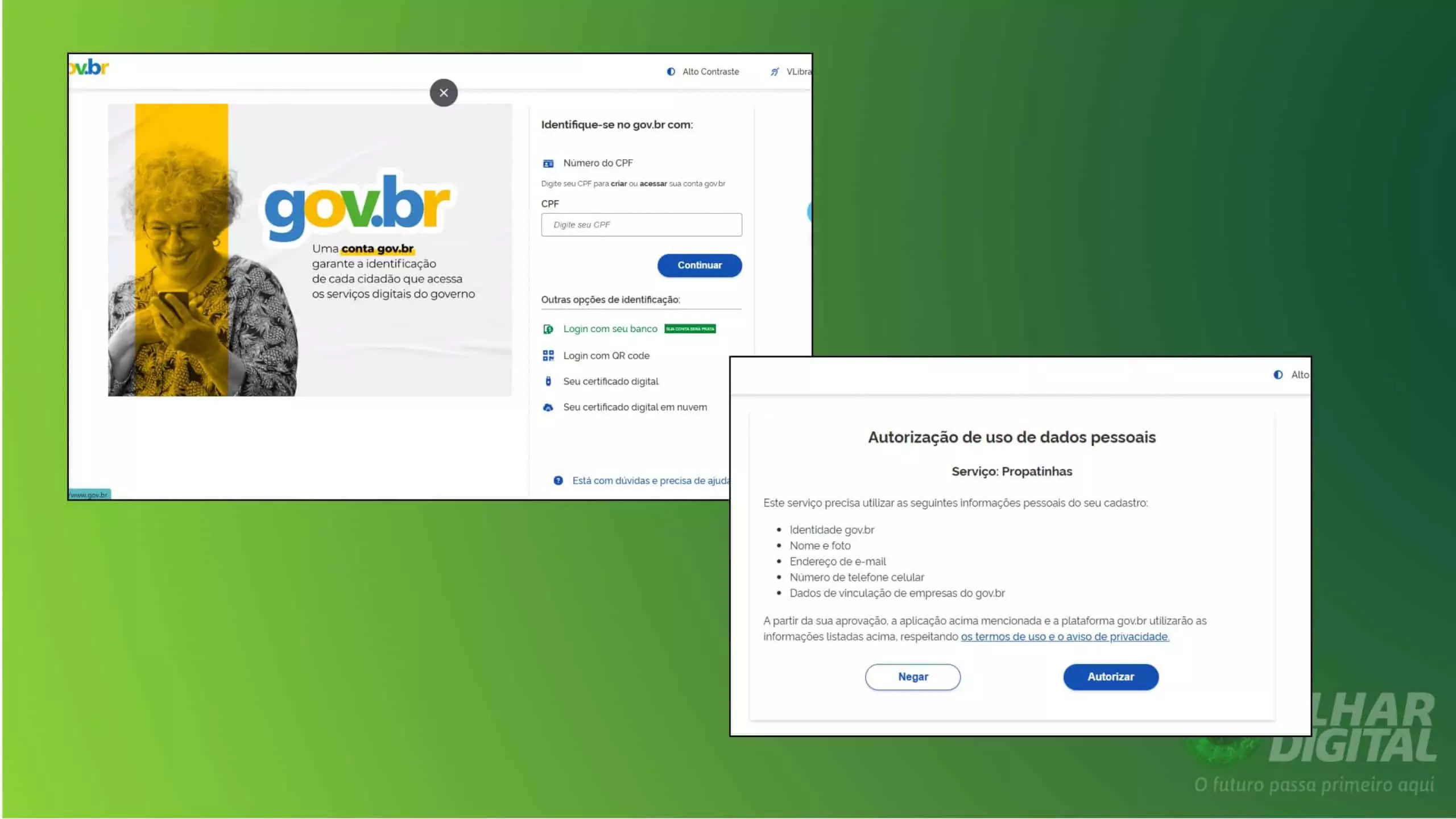Login no sistema Gov.br