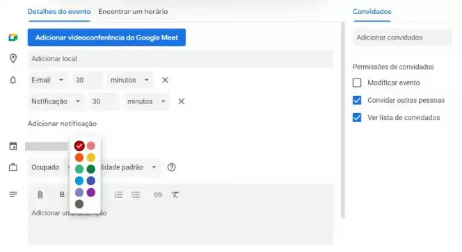 Como aproveitar o Google Calendar para melhorar sua produtividade Guia Região dos Lagos 4 Imagem do Google Calendar mostrando categorização de tarefas