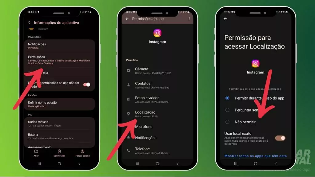 Passo a passo para desativar localização no Instagram Android Desativar localização no Instagram Android