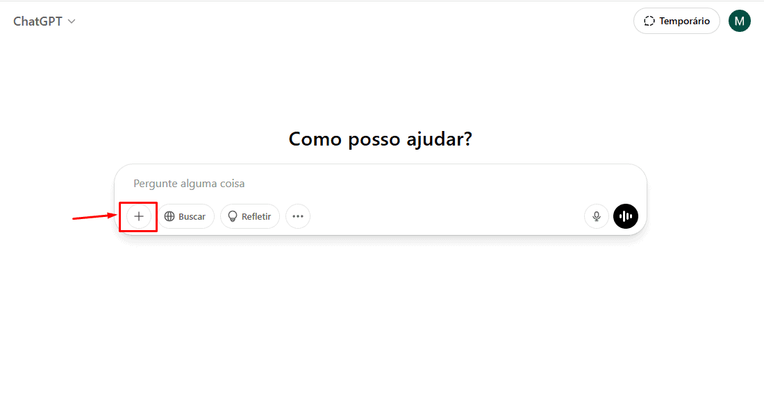 Clique no ícone de adicionar para carregar a imagem