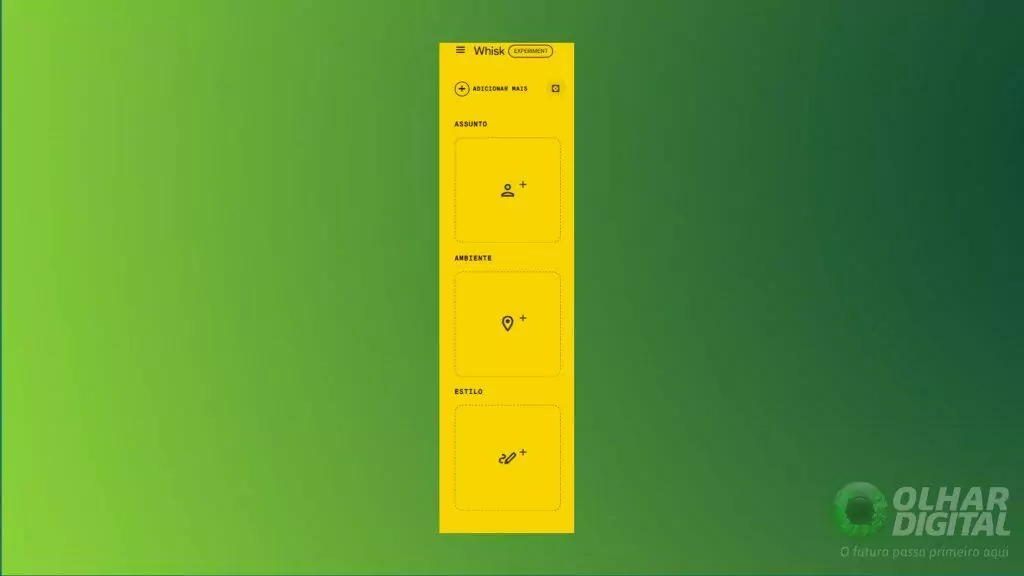 Google Whisk: como utilizar a inteligência artificial para unir imagens Guia Região dos Lagos 5 Interface do Google Whisk