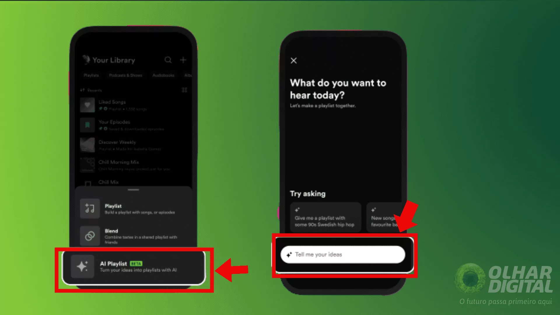 Segundo passo para usar a playlist com inteligência artificial no Spotify