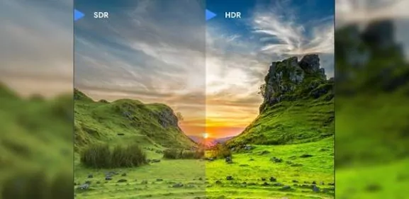 Demonstração de imagem normal (esquerda) e Ultra HDR (direita)
