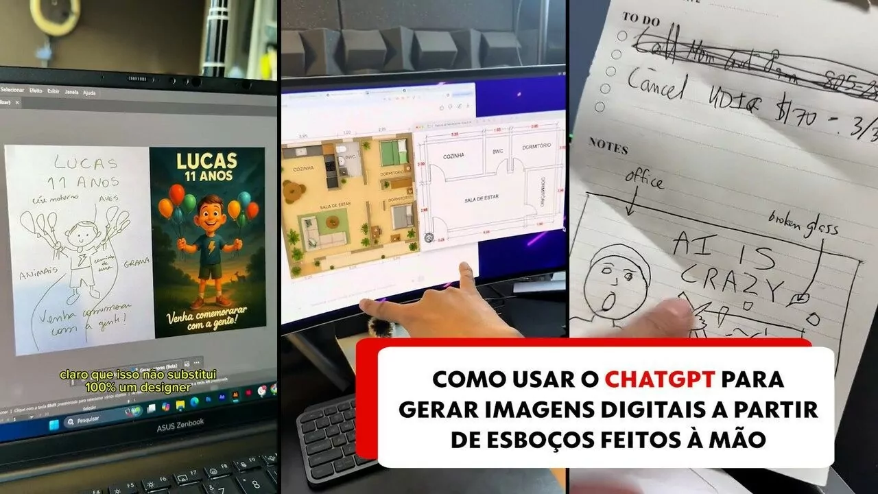 Como usar o ChatGPT para gerar imagens digitais a partir de esboços feitos à mão