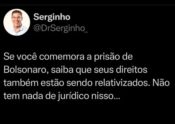Prefeito de Cabo Frio, Dr. Serginho, reage à prisão de Bolsonaro e diz que “dar aula de Direito no Brasil hoje é quase um exercício de ficção”